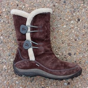 Merrell Yarra chestnut brown leather primaloft insulated boots